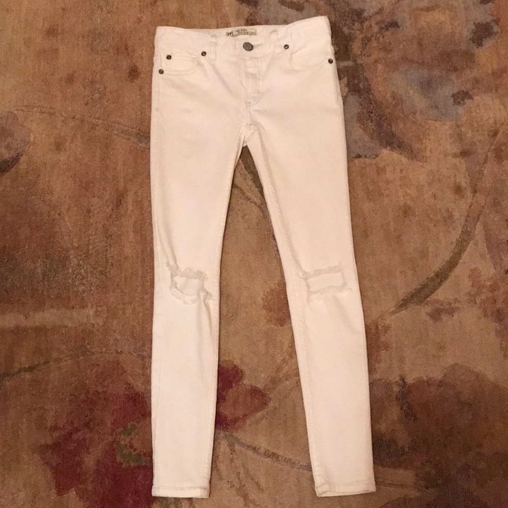 Free People White Skinny Jeans